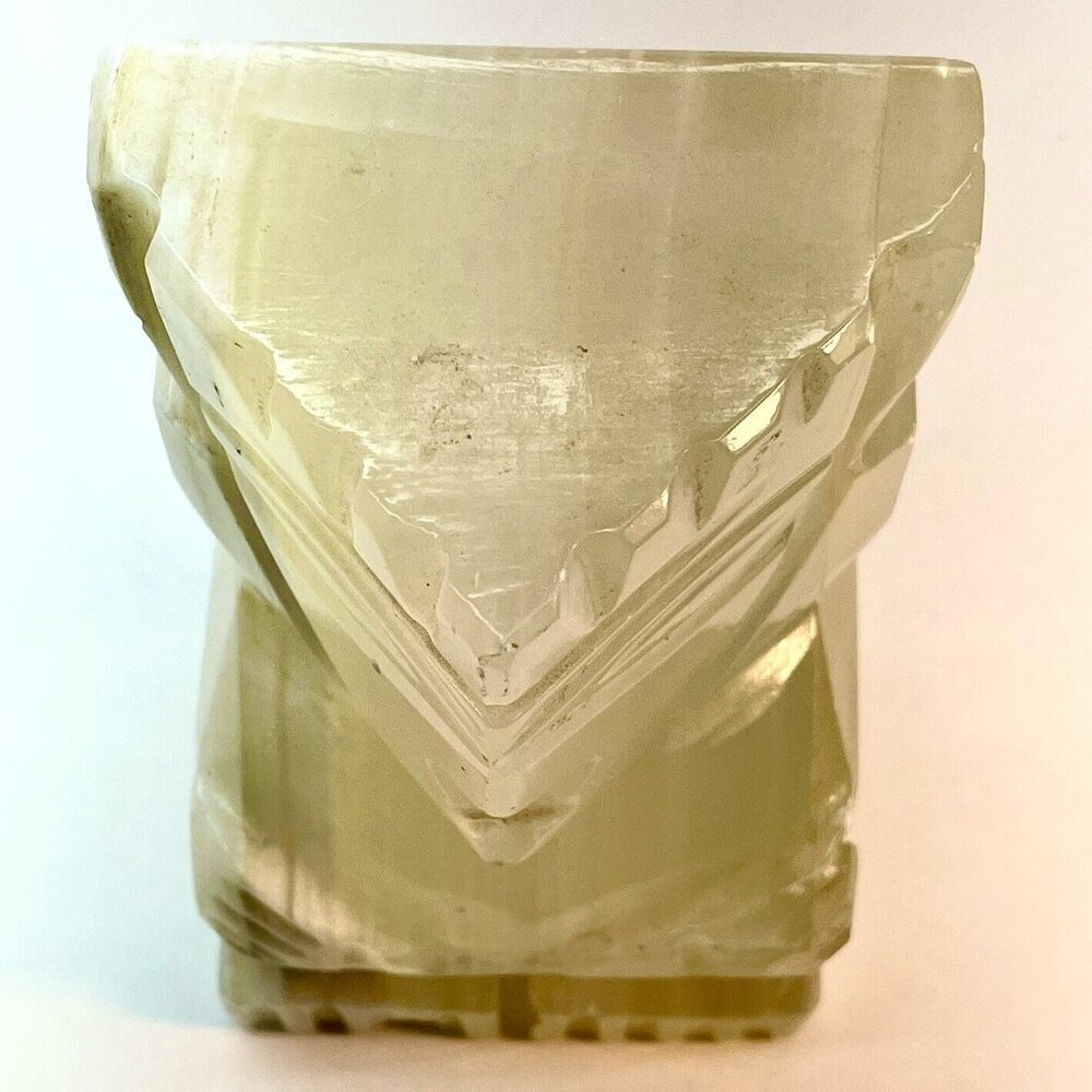 Vintage Hand Carved Onyx TIKI Aztec Mayan God Handmade Lucid Stone Bookend - Picture 11 of 15